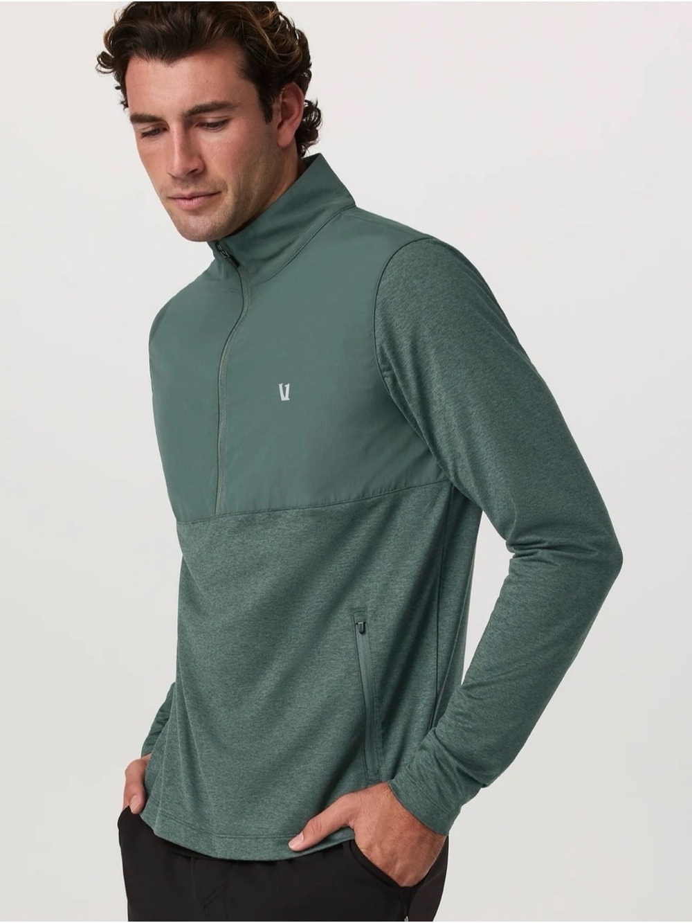 Vuori Sunday Elementary Men's Quarter-Zip Performance Pullover Jacket M